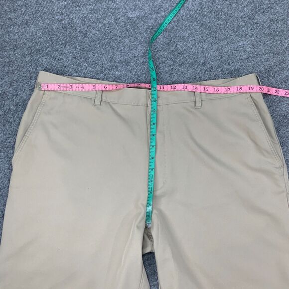 PGA Tour Shorts Mens 40 Stone Flat Front High Rise Moisture Wicking Golf Chino - Picture 6 of 12